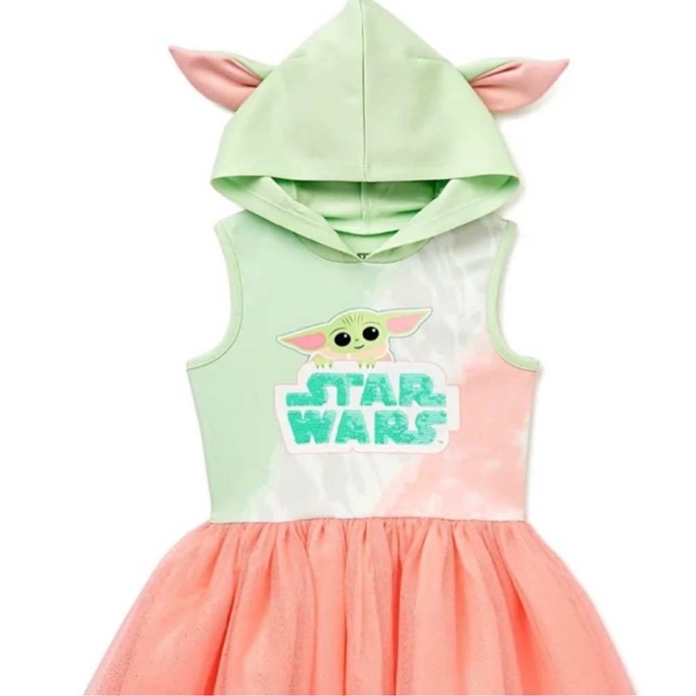 Star Wars Girls Baby Yoda Hoodie Dress/Costume - Size XS 4/5